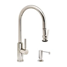 Modern PLP 1.75 GPM Single Hole Pull Down Kitchen Faucet with Lever Handle - Includes Soap Dispenser