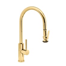 Modern PLP 1.75 GPM Single Hole Pull Down Kitchen Faucet with Lever Handle