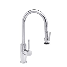 Industrial 1.75 GPM Single Hole Pull Down Bar Faucet with Lever Handle / Sprayer