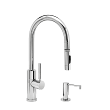 Modern Prep Size PLP 1.75 GPM Single Hole Toggle Pull Down Kitchen Faucet with Lever Handle - Includes Soap Dispenser