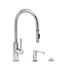 Modern Prep Size PLP 1.75 GPM Single Hole Toggle Pull Down Kitchen Faucet with Lever Handle - Includes Soap Dispenser and Air Switch