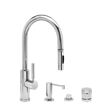 Modern Prep Size PLP 1.75 GPM Single Hole Toggle Pull Down Kitchen Faucet with Lever Handle - Includes Soap Dispenser, Air Switch, and Air Gap