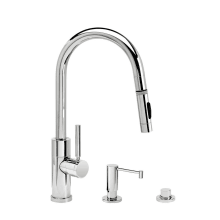 Modern Prep Size PLP 1.75 GPM Single Hole Toggle Pull Down Kitchen Faucet with Lever Handle and Angled Spout - Includes Soap Dispenser and Air Switch
