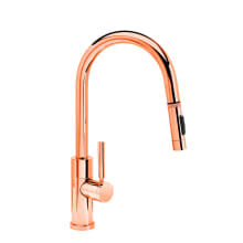 Modern Prep Size PLP 1.75 GPM Single Hole Toggle Pull Down Kitchen Faucet with Lever Handle and Angled Spout