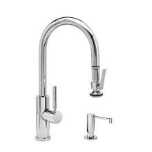 Modern Prep Size PLP 1.75 GPM Single Hole Pull Down Kitchen Faucet with Lever Handle - Includes Soap Dispenser