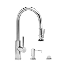 Modern Prep Size PLP 1.75 GPM Single Hole Pull Down Kitchen Faucet with Lever Handle - Includes Soap Dispenser and Air Switch