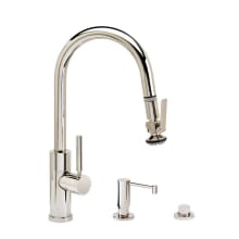 Modern Prep Size PLP 1.75 GPM Single Hole Pull Down Kitchen Faucet with Lever Handle and Angled Spout - Includes Soap Dispenser and Air Switch