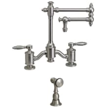 Towson 1.75 GPM Widespread Bridge Kitchen Faucet with Lever Handles - 12" Articulated Spout - Includes Side Spray