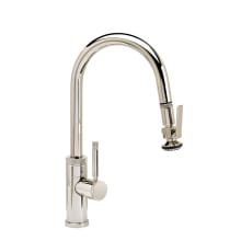 Industrial 1.75 GPM Single Hole Pull Down Bar Faucet with Lever Handle - Includes Soap Dispenser and Air Switch
