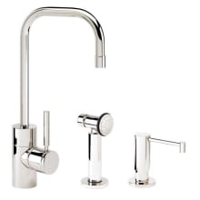 Fulton 1.75 GPM Single Hole Bar Faucet with Lever Handle - Includes Soap Dispenser and Side Spray