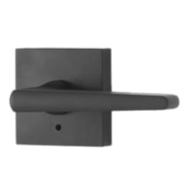 Philtower Privacy Door Lever Set with Square Rose from the Transitional Collection