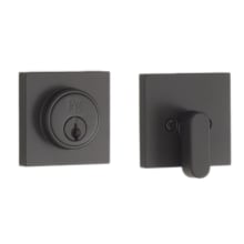 Transitional Single Cylinder Deadbolt with Square Rose from the Premier Essential Collection