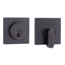 Transitional Single Cylinder Deadbolt with Square Rose from the Premier Essential Collection