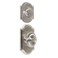 Single Cylinder Keyed Entry Julienne Door Knob Set and 1771 Deadbolt Combo Pack with Premiere Rosette From The Elegance Collection