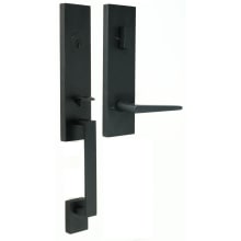 Leighton One Piece Single Cylinder Keyed Entry Handleset with Philtower Interior Lever from the Transitional Collection