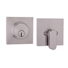 Transitional Single Cylinder Deadbolt with Square Rose from the Premier Essential Collection