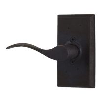 Carlow Left Handed Keyed Entry Door Lever Set with Square Rose from the Molten Bronze Collection