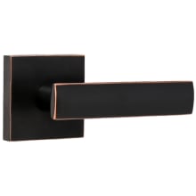 Utica Passage Door Lever Set with Square Rose from the Transitional Collection