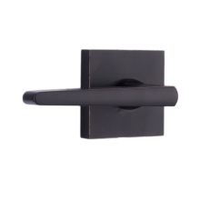 Philtower Passage Door Lever Set with Square Rose from the Transitional Collection
