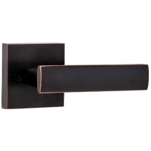 Utica Non-Turning One-Sided Dummy Door Lever with Square Rose from the Transitional Collection