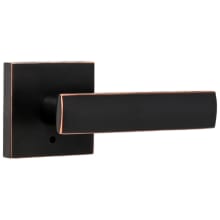 Utica Privacy Door Lever Set with Square Rose from the Transitional Collection