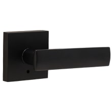 Utica Privacy Door Lever Set with Square Rose from the Transitional Collection
