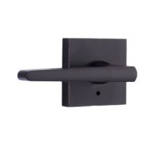 Philtower Privacy Door Lever Set with Square Rose from the Transitional Collection
