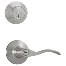 New Haven Single Cylinder Keyed Entry Door Lever Set and Deadbolt Combo with Round Rose