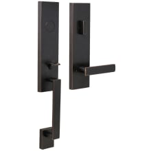 Leighton One Piece Dummy Handleset with Utica Flat Square Interior Lever from the Transitional Collection