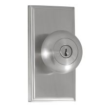 Impresa Keyed Entry Door Knob with Woodward Rose from the Elegance Collection