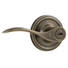 Bordeau Left Handed Keyed Entry Door Lever Set with Round Rose from the Elegance Collection