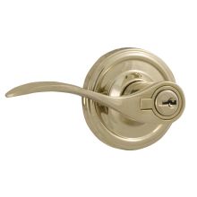 Bordeau Left Handed Keyed Entry Door Lever Set with Round Rose from the Elegance Collection