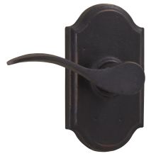Carlow Left Handed Passage Door Lever Set with Premiere Rose from the Molten Bronze Collection