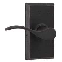 Carlow Left Handed Passage Door Lever Set with Square Rose from the Molten Bronze Collection