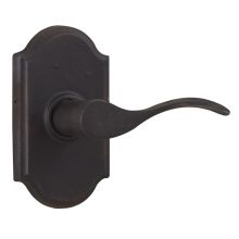 Carlow Right Handed Privacy Door Lever Set with Premiere Rose from the Molten Bronze Collection