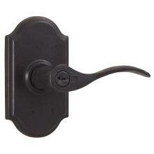 Carlow Right Handed Keyed Entry Door Lever Set with Premiere Rose from the Molten Bronze Collection