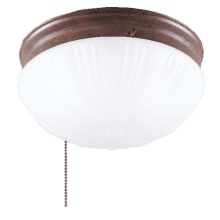 2 Light Ceiling Fixture with pull chain Featuring Frosted Fluted Glass