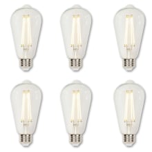 Pack of (6) - 4.5-Watt (40 Watt Equivalent) Clear ST20 Dimmable Filament LED Light Bulb, Medium Base