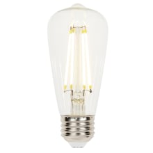 Pack of (6) 6.5 Watt Vintage Edison Dimmable ST15 Medium (E26) LED Bulbs - 800 Lumens, 2700K, and 80CRI