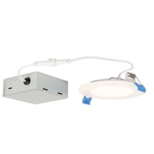 10 Watt (65 Watt Equivalent) 4-Inch Slim Canless Recessed LED Downlight Dimmable Warm White Light ENERGY STAR, White Trim