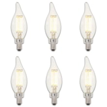 Pack of (6) 4.5 Watt Vintage Edison Dimmable CA11 Candelabra (E12) LED Bulbs - 500 Lumens, 2700K, and 80CRI