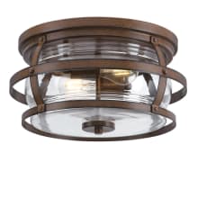 Weatherby 2 Light 14" Wide Outdoor Flush Mount Drum Ceiling Fixture