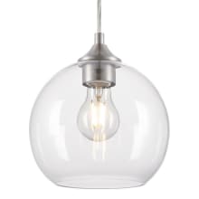 Tatze 8" Wide Mini Pendant with Clear Glass Shade - Brushed Nickel
