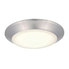 Makira 8" Wide LED Flush Mount Bowl Outdoor Ceiling Fixture - Brushed Nickel