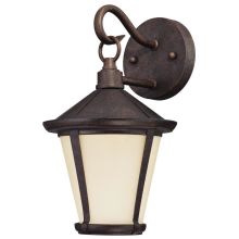 Darcy LED Outdoor Wall Sconce with Amber Frosted Glass