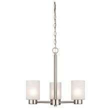 Sylvestre 3 Light Single Tier Up Lighting Chandelier with Frosted Seeded Glass Shades