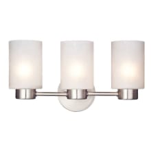 8.25" Tall 3 Light Wall Sconce with Frosted Seedy Glass Shades from the Sylvestre Collection
