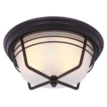 Bonneville 2 Light Flush Mount Ceiling Fixture with Frosted Glass Shade