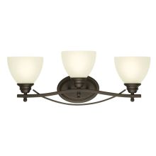 Elvaston 24" Wide 3 Light Bathroom Vanity Light with Frosted Glass Shades