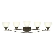 Elvaston 39" Wide 5 Light Bathroom Vanity Light with Frosted Glass Shades